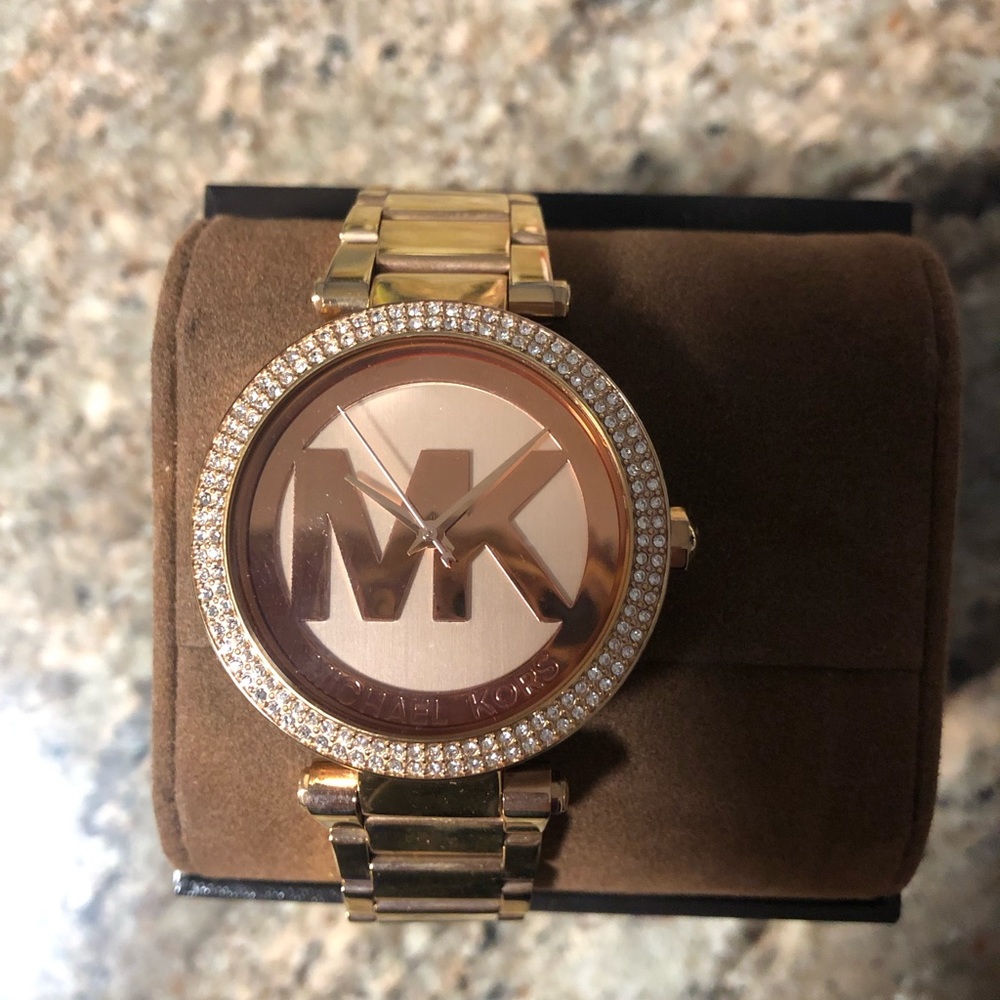 MK rose gold watch